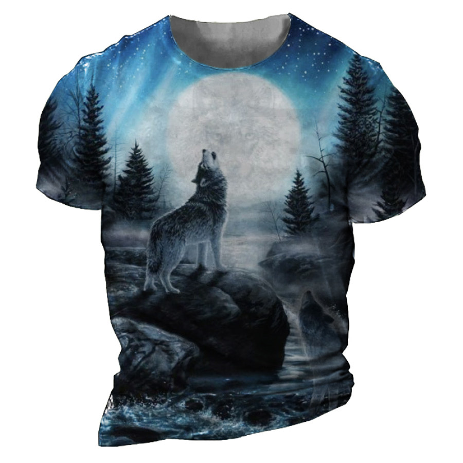 

Men's Wolf At Night Casual T-Shirt