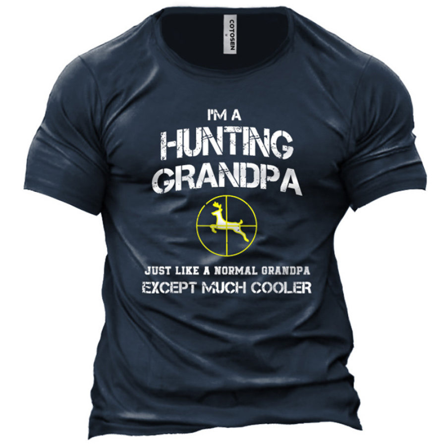 

Men's I'm A Hunting Grandpa Print Cotton T-Shirt
