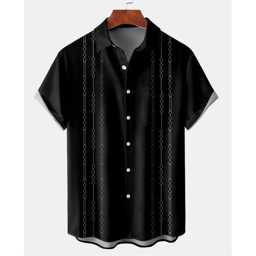 

Men's Striped Beach Short Sleeve Shirt