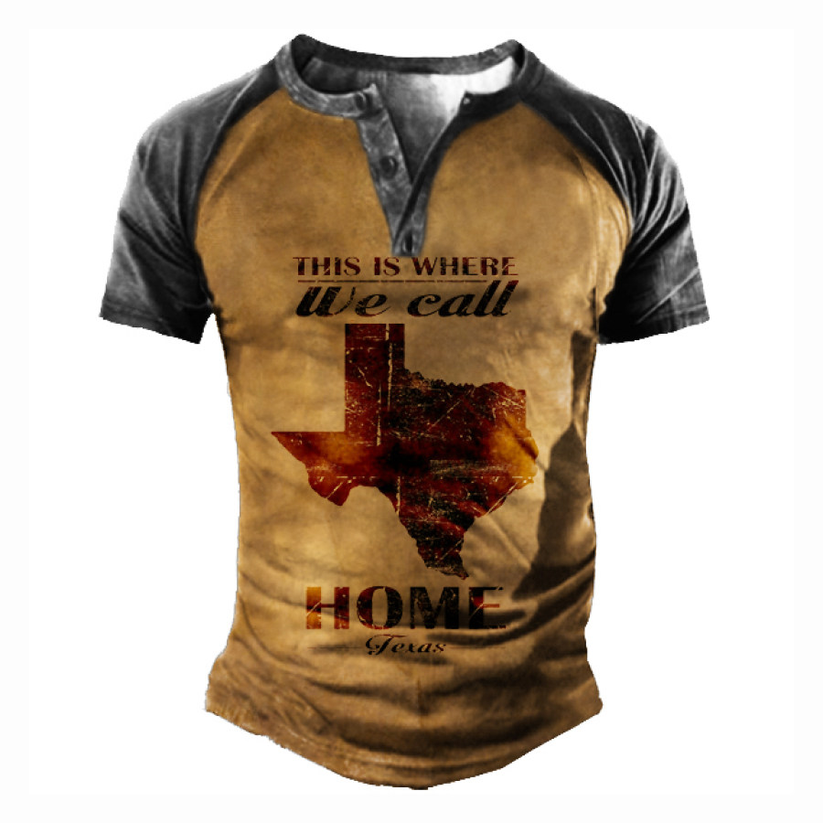 

Men's Texas Henley Short Sleeve T-Shirt