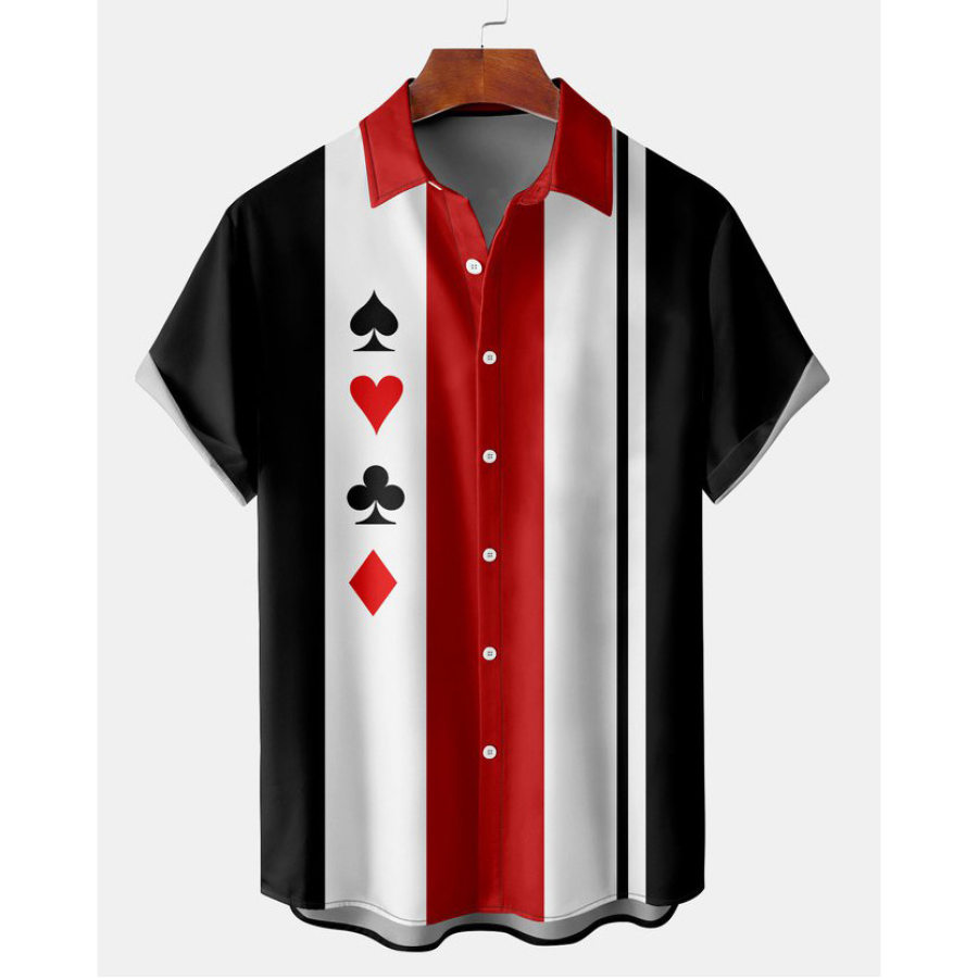 

Men's Striped Beach Short Sleeve Shirt