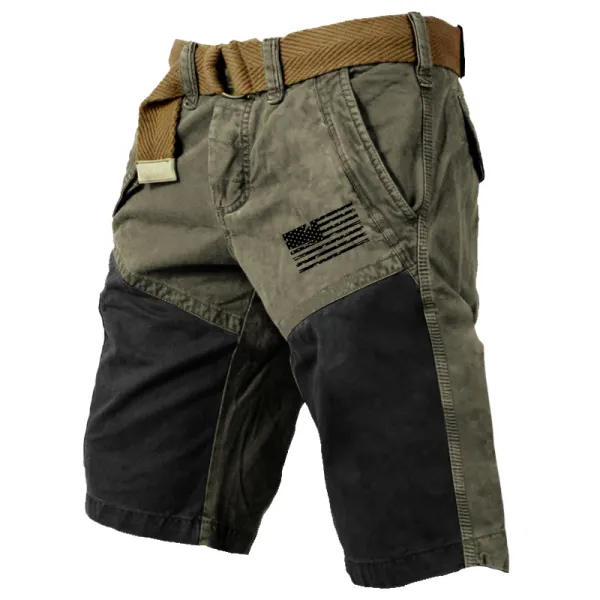 American Flag Print Men's Outdoor Cargo Shorts - Sanhive.com 
