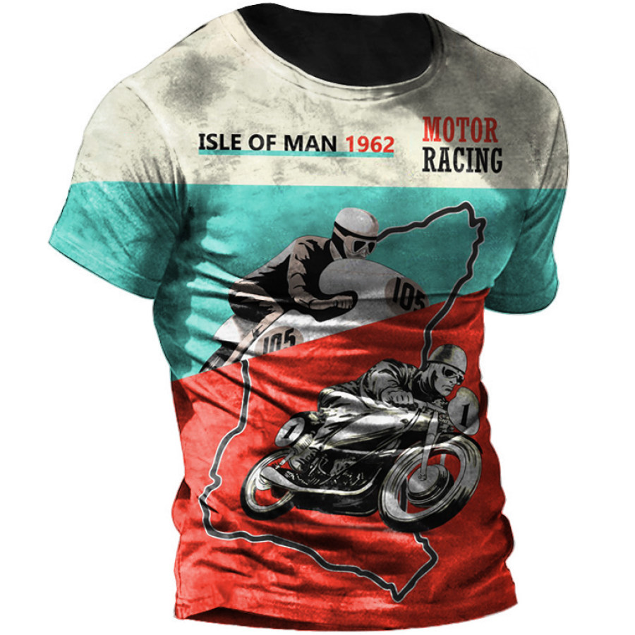 

Men's Outdoor Contrast Motorcycle Championship Short Sleeve T-Shirt