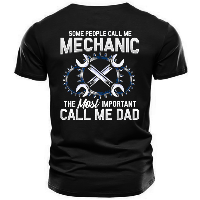 Men's Mechanic Dad Print Chic Cotton T-shirt