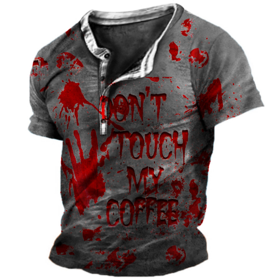 

Men's Funny Letter Henley T-Shirt