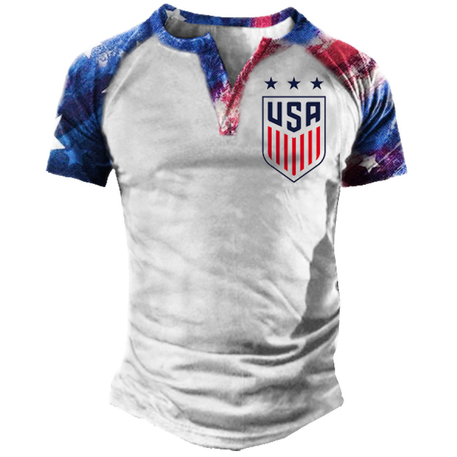 

Men's American Flag Outdoor Tactical Henley T-Shirt