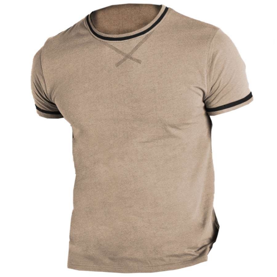 

Men's Outdoor Solid Color Round Neck T-shirt