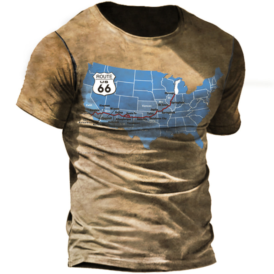 

66 Map Vintage Print Men's Short Sleeve T-Shirt