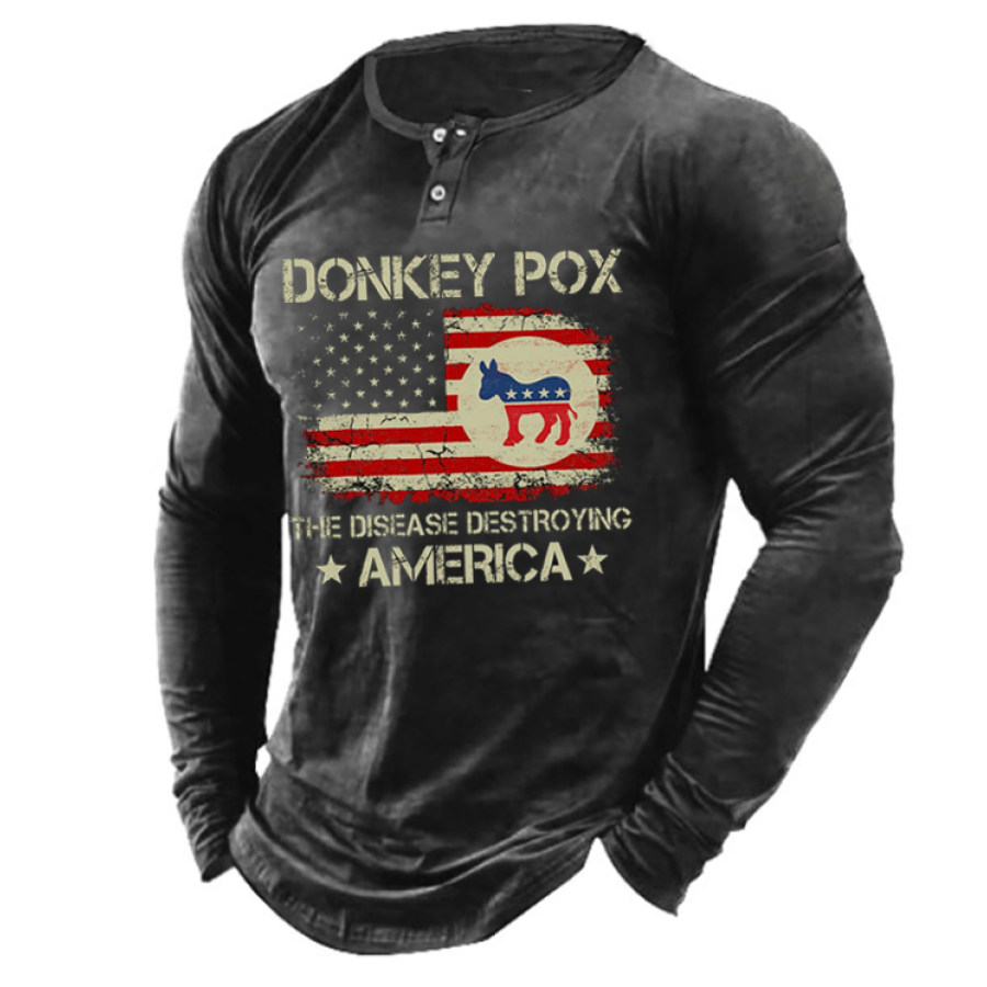 

Donkey Pox The Disease Destroying America Men's Cotton Tee