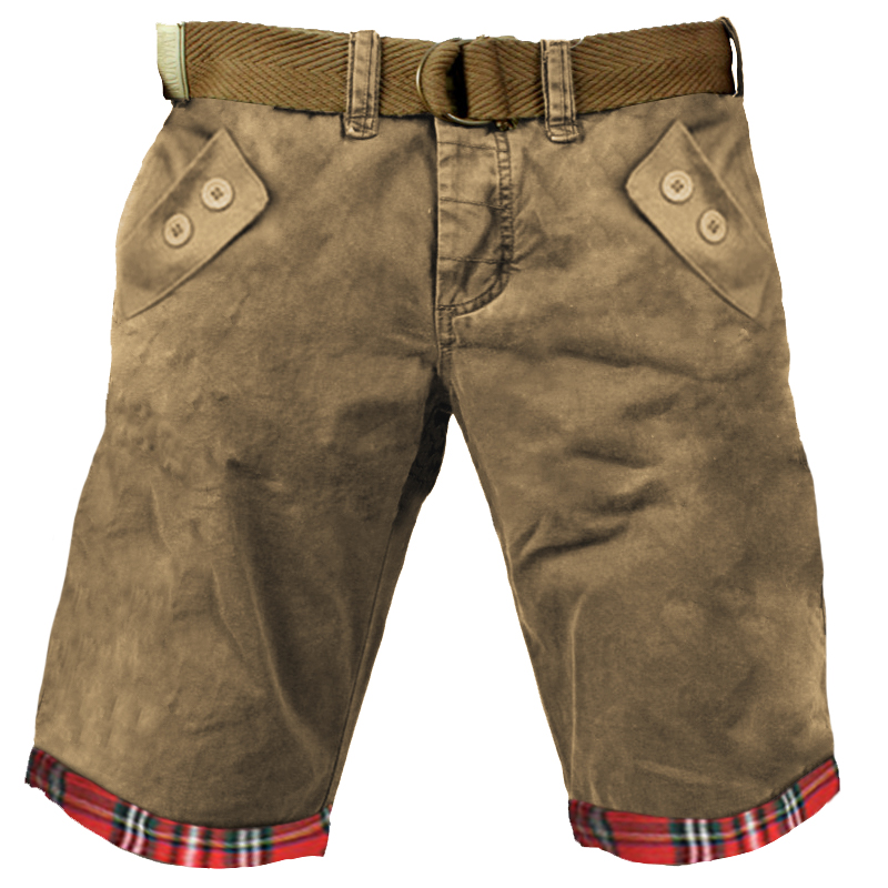 Men's Vintage Check Cargo Chic Shorts