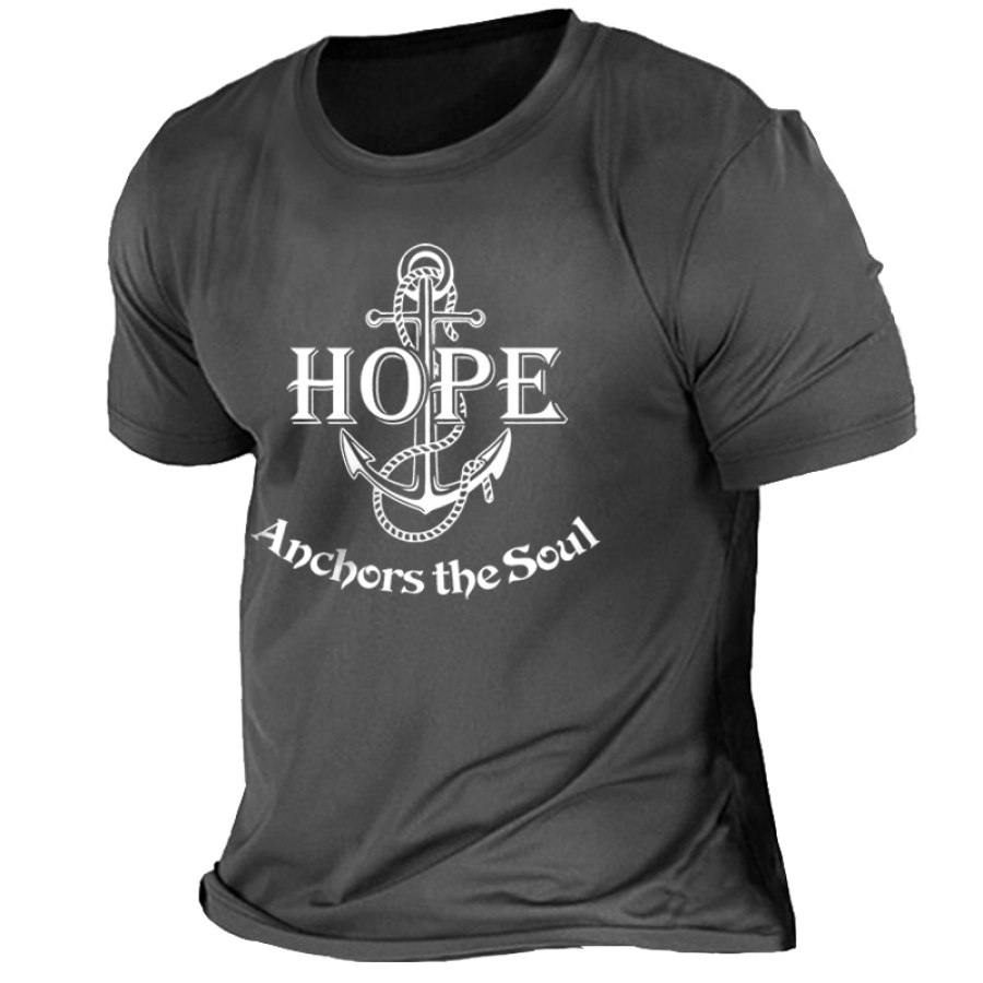 

Men's Hope Anchors The Soul Print Cotton T-Shirt