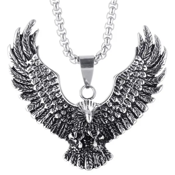 Men's Vintage American Eagle Stainless Steel Necklace - Kalesafe.com 