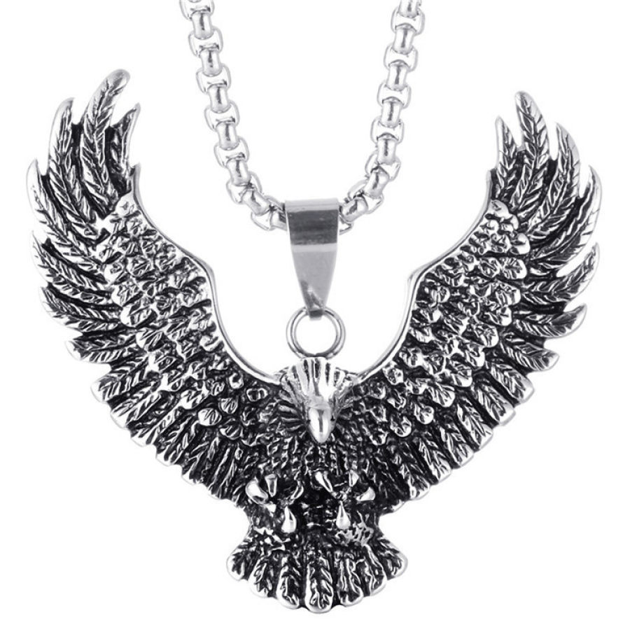 

Vintage American Eagle Edelstahl-Halskette Für Herren