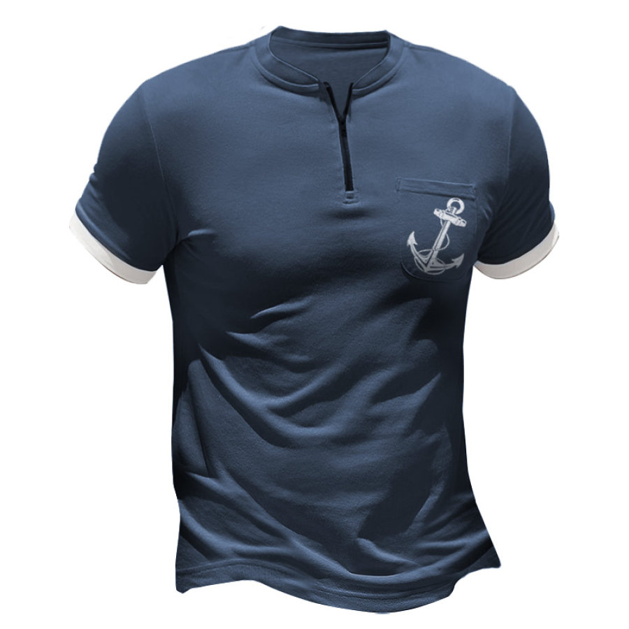 

Men's Vintage Nautical Anchor Graphic Print T-Shirt