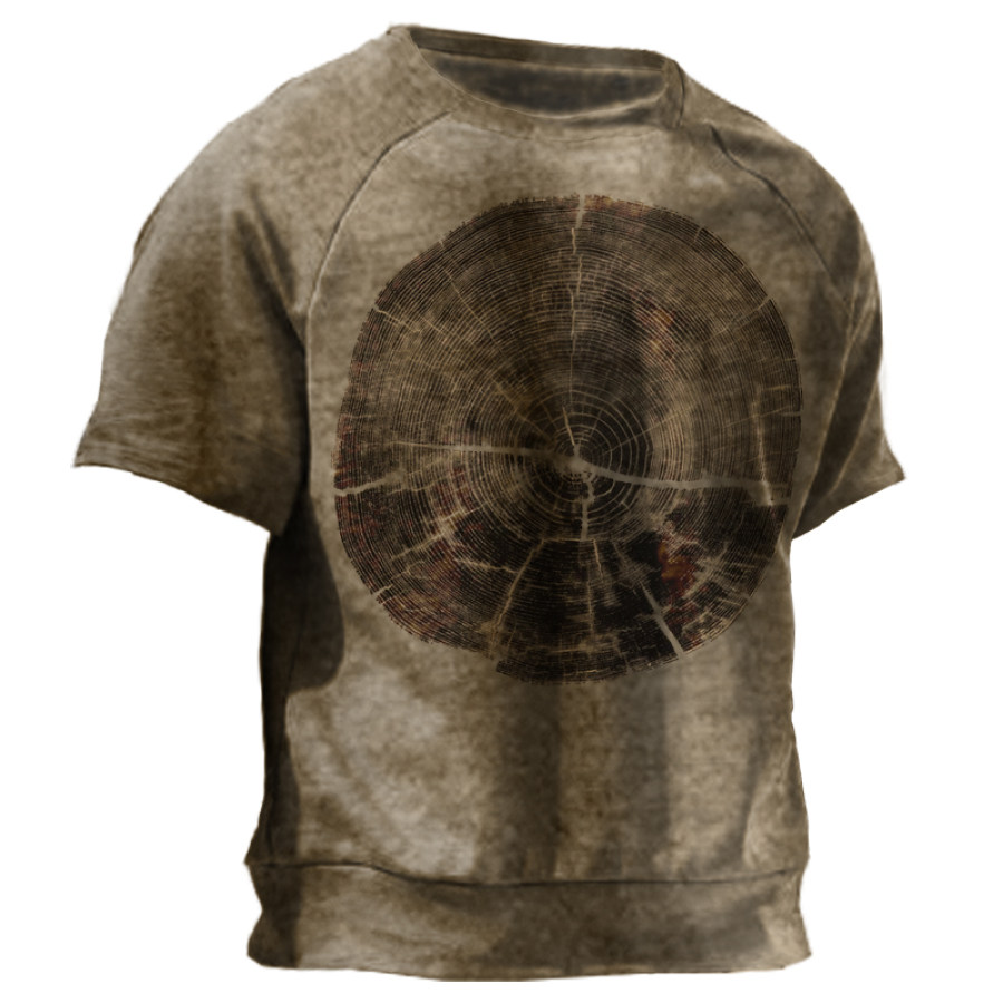 

Men's Vintage Tree Ring Graphic Print T-Shirt