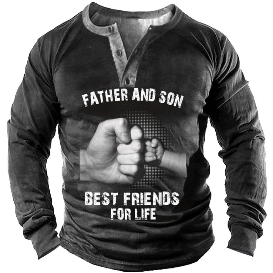 

Father And Son Best Friends For Life Men' Henley Long Sleeve Shirt