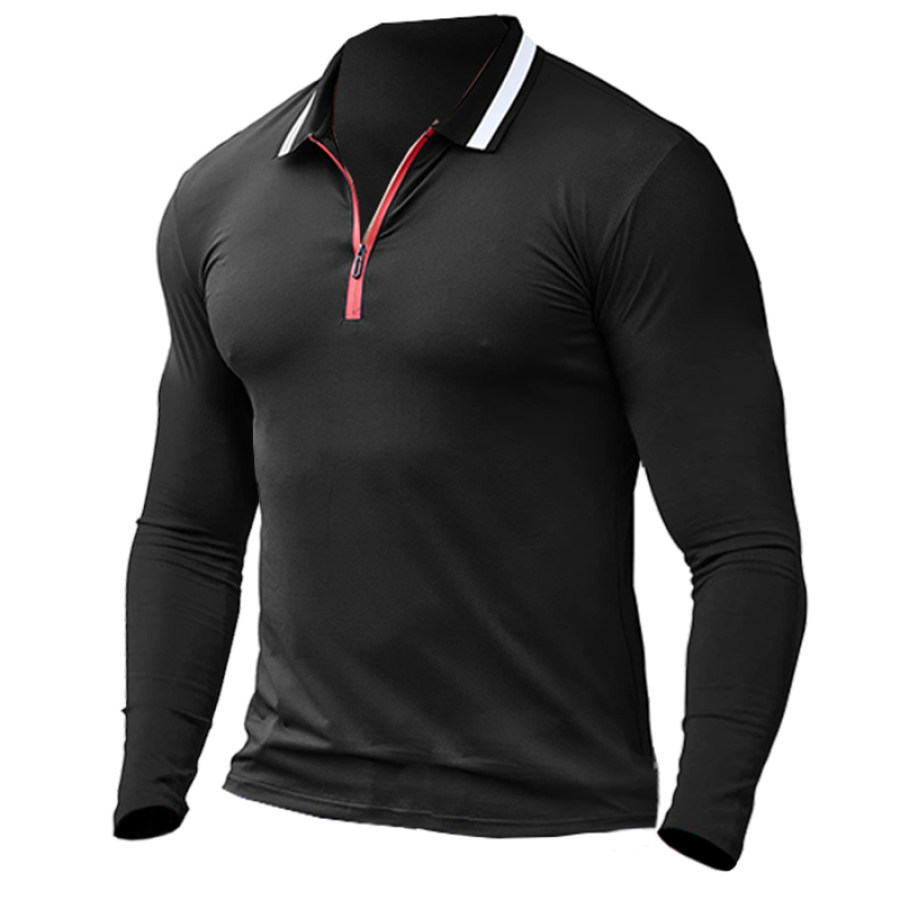 

Men's Outdoor Half Zip Polo Shirt