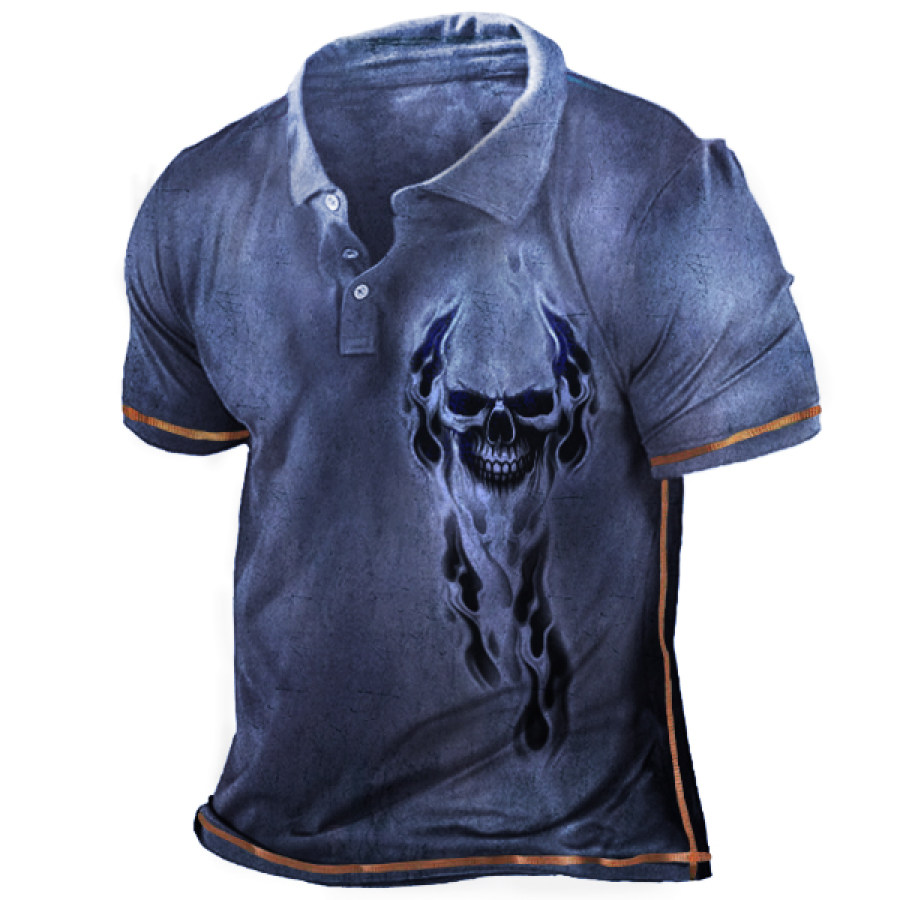 

Skull Print Men's Polo Shirt