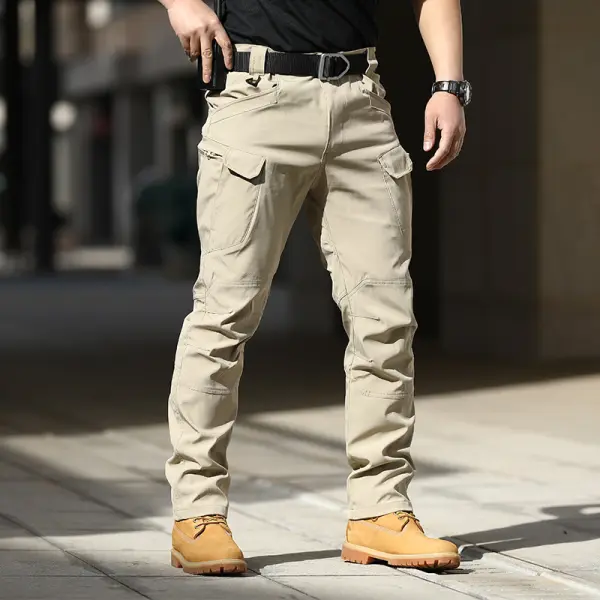 Men's quick dry elastic fabric tear resistant tactical Multi Pocket Cargo Pants 