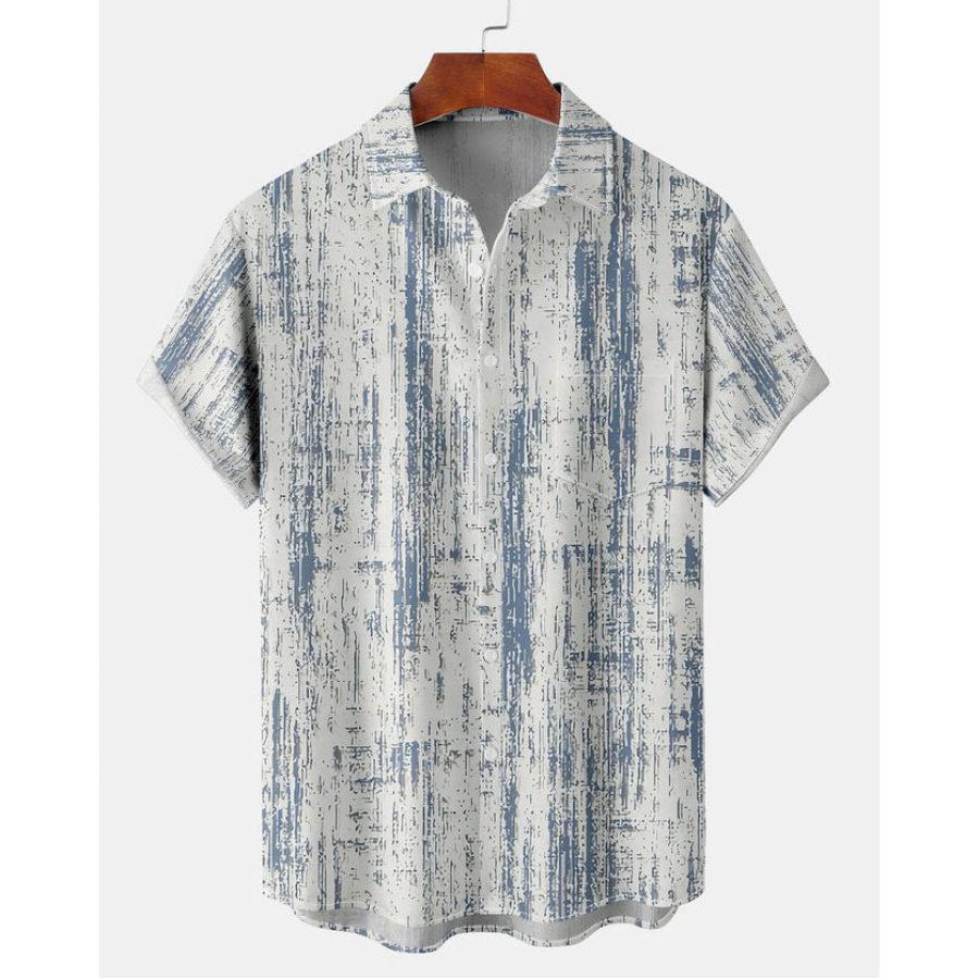 

Men's Striped Beach Short Sleeve Shirt