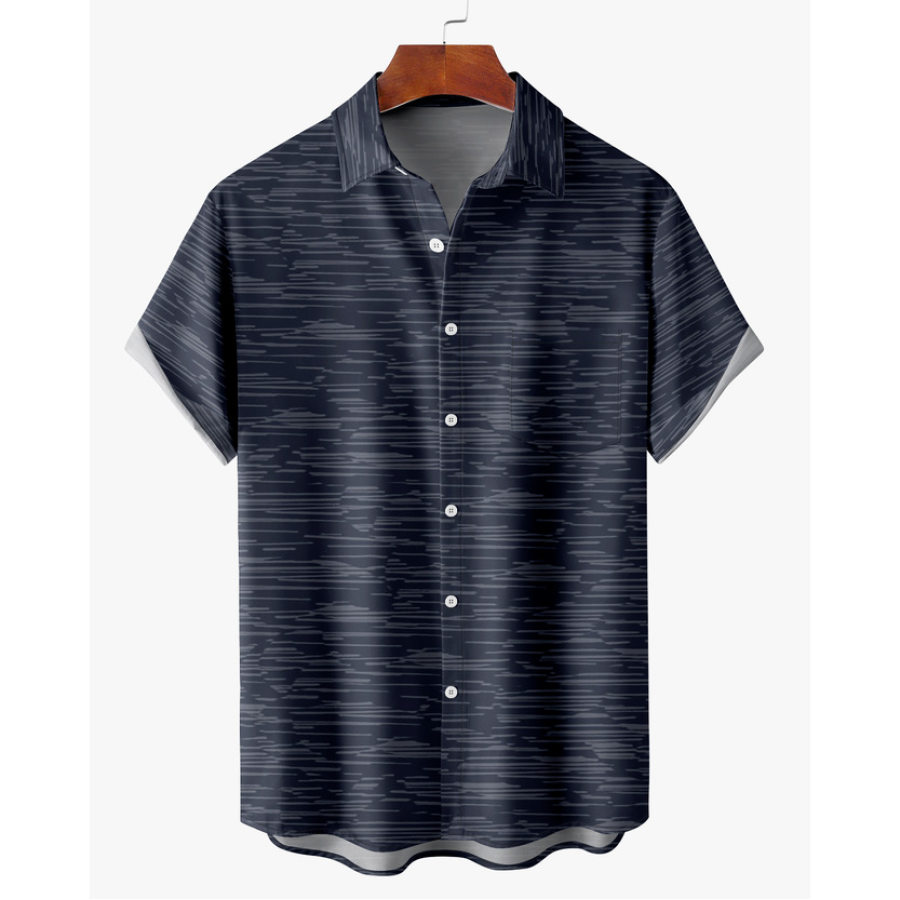

Men's Striped Beach Short Sleeve Shirt