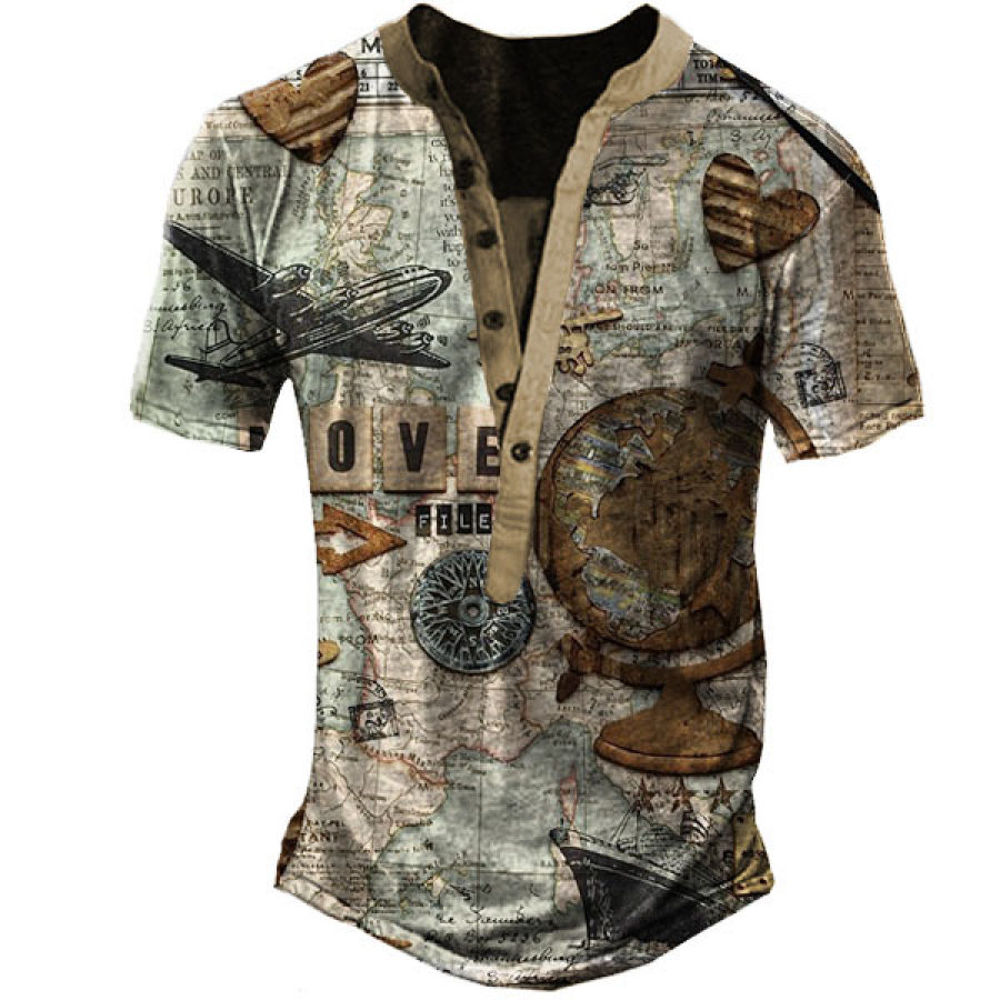 

Men's Map Henley T-shirt