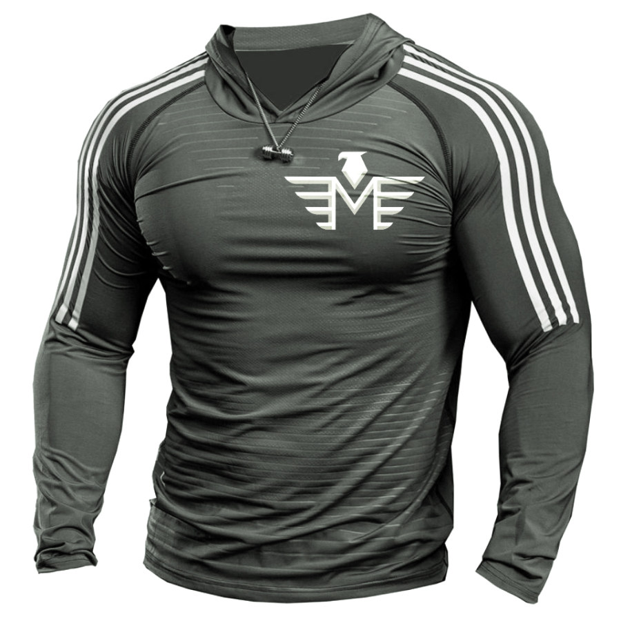 

Letter M Eagle Logo Men's Outdoor Sports Pullover Long Sleeve T-Shirt