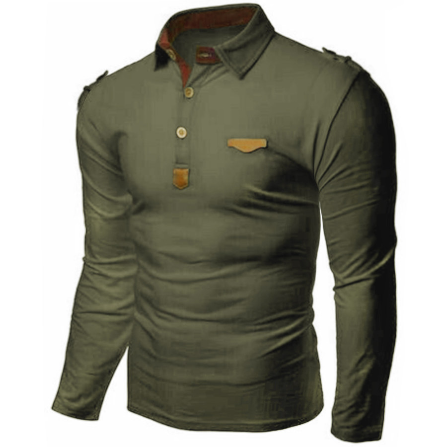 

Men's Outdoor Casual Henley Collar Long Sleeve T-Shirt