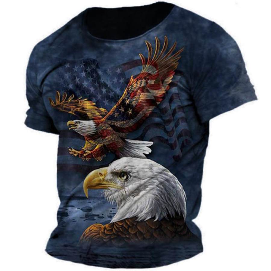 

Men's Flying Eagle American Flag Picture Print T-Shirt