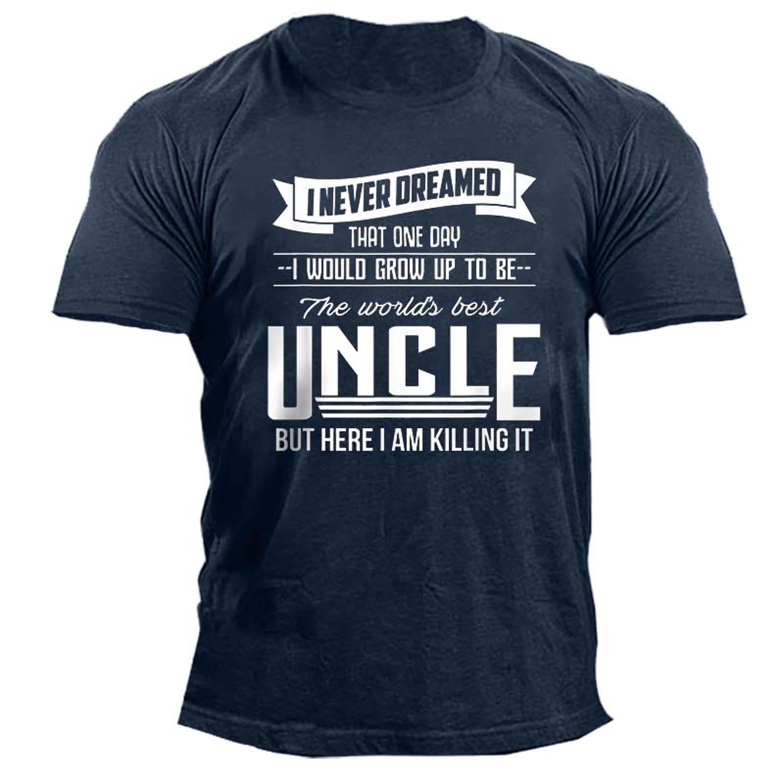 Men's World's Best Uncle Print Chic Cotton T-shirt