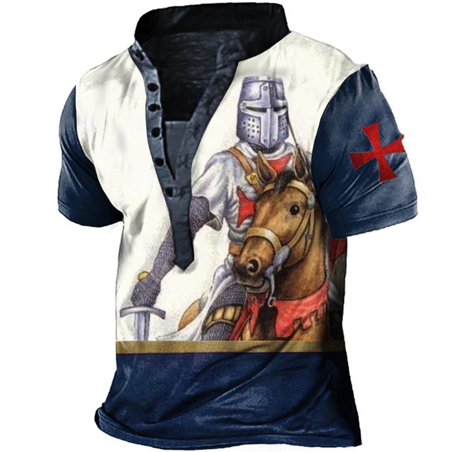 

Men's Outdoor Knights Templar Print Henley T-Shirt