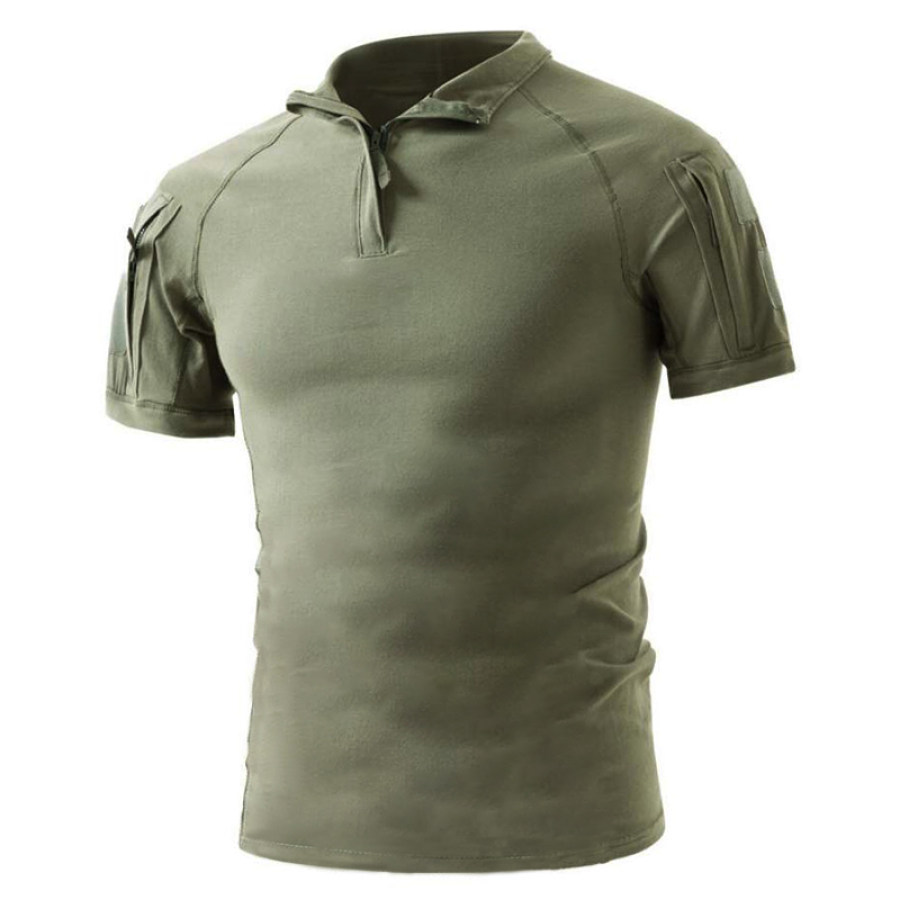

Men's Outdoor Zip Pocket Tactical Polo Shirt