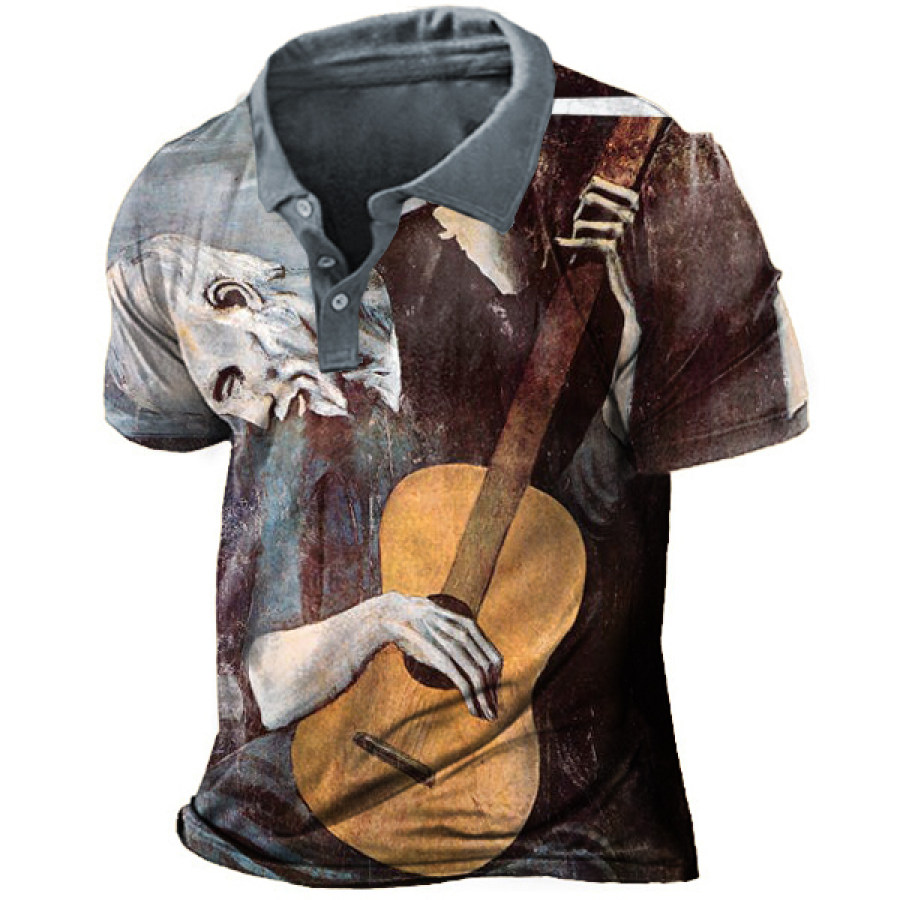 

Men's Guitar Polo T-shirt