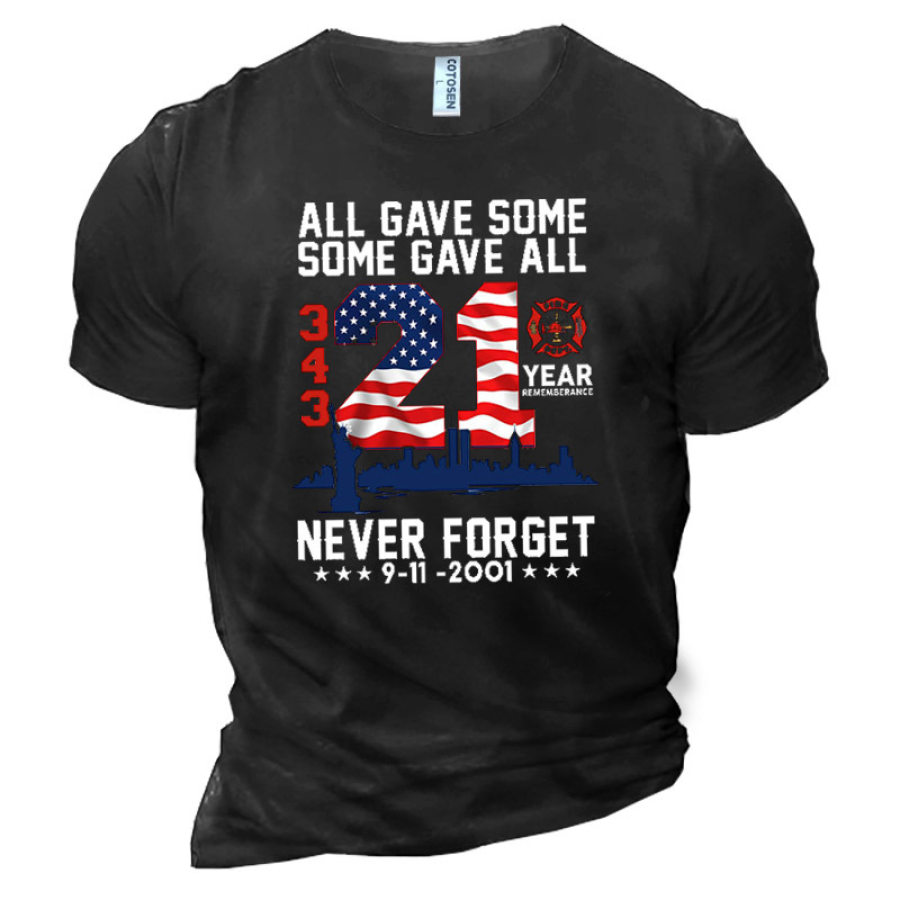 

Men's Never Forget September 11th Printed Cotton T-Shirt
