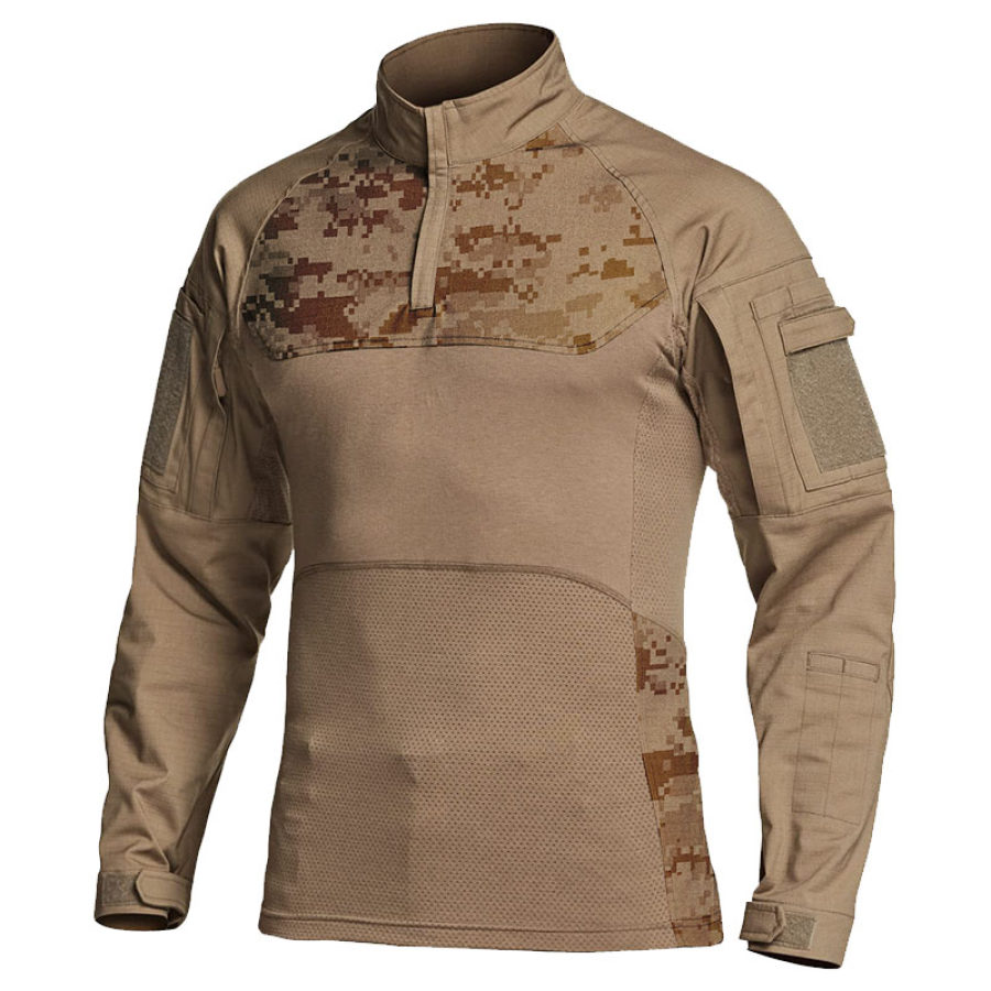 

Men's Outdoor Tactical Long Sleeve Camo Panel T-Shirt