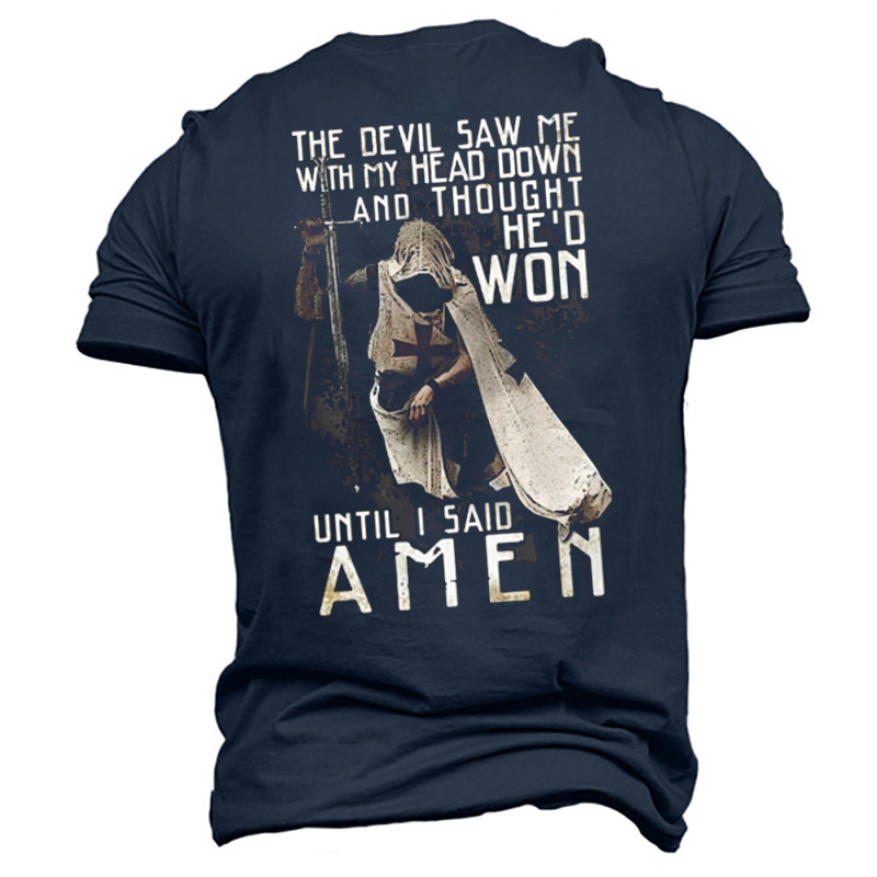 Men's Templar Faith Graphic Print Chic Cotton T-shirt