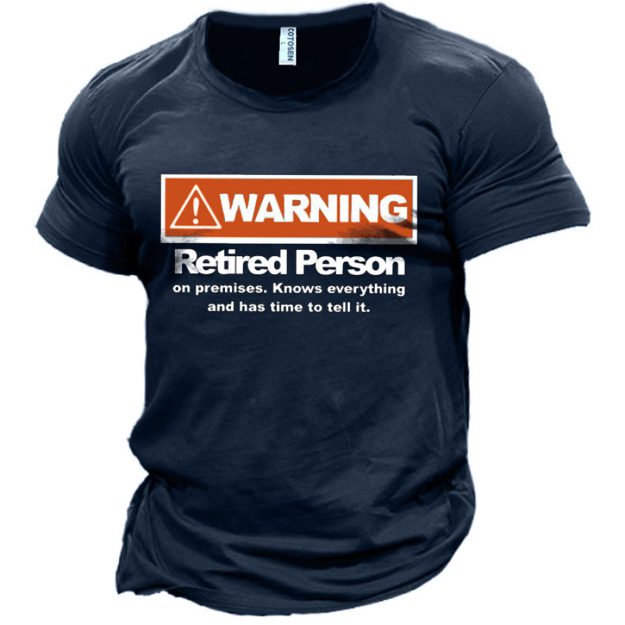 Retired Person Know Everything Men's Graphic Print Cotton T-Shirt