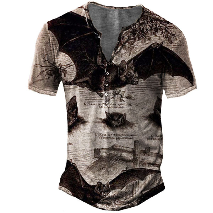 

Men's Halloween Bat Henley T-shirt