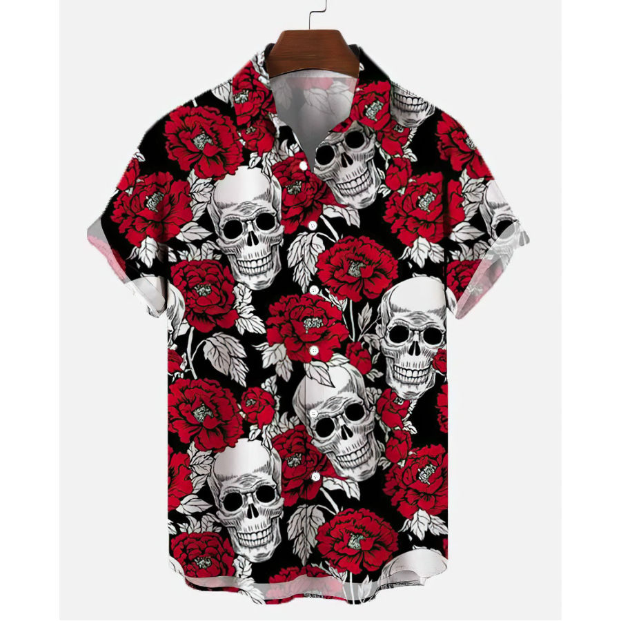 

Men's Skull Beach Short Sleeve Shirt