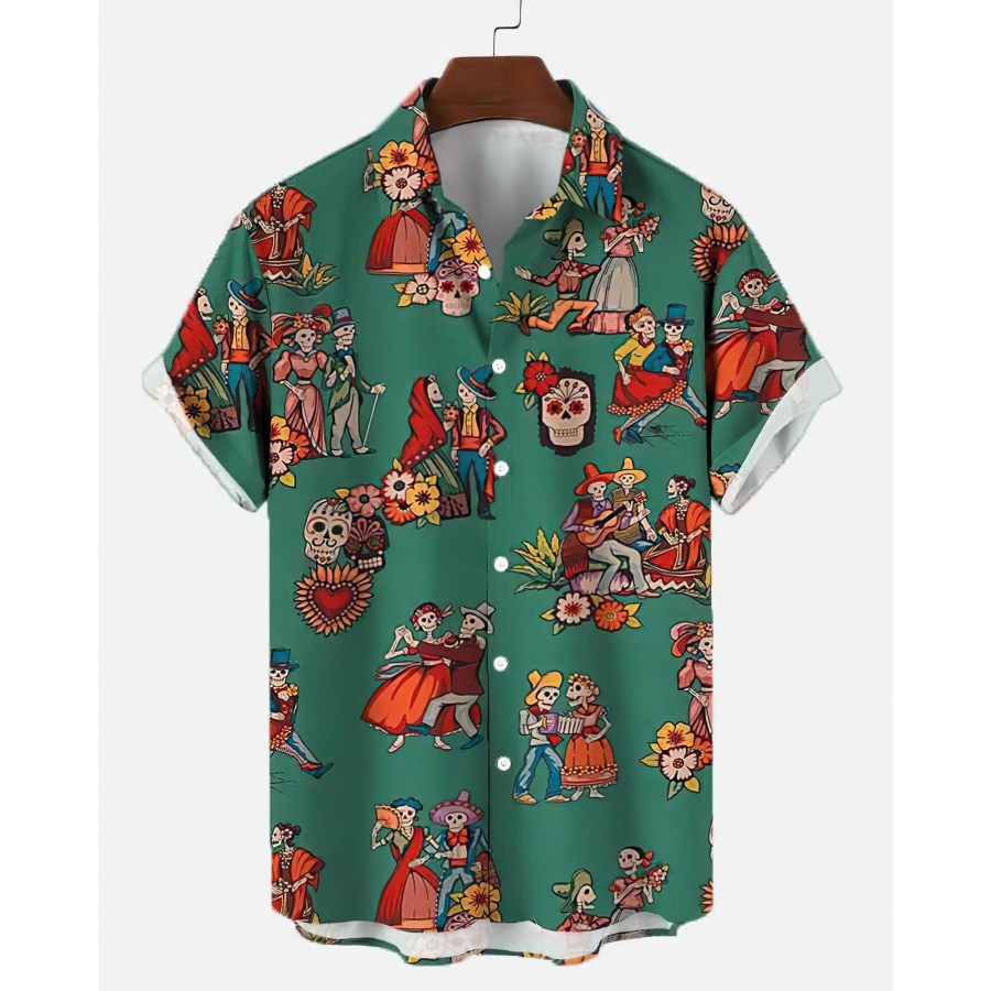 

Men's Skull Beach Short Sleeve Shirt