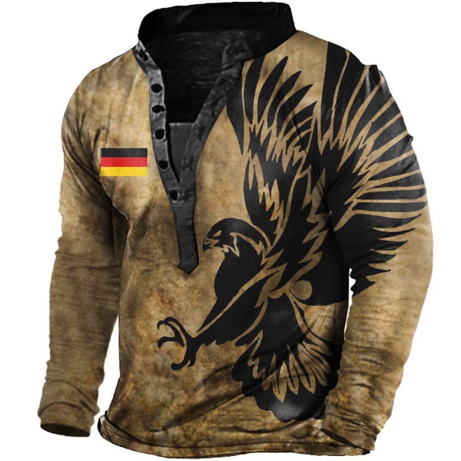 

Men's Outdoor German Eagle Henry Long Sleeve T-Shirt