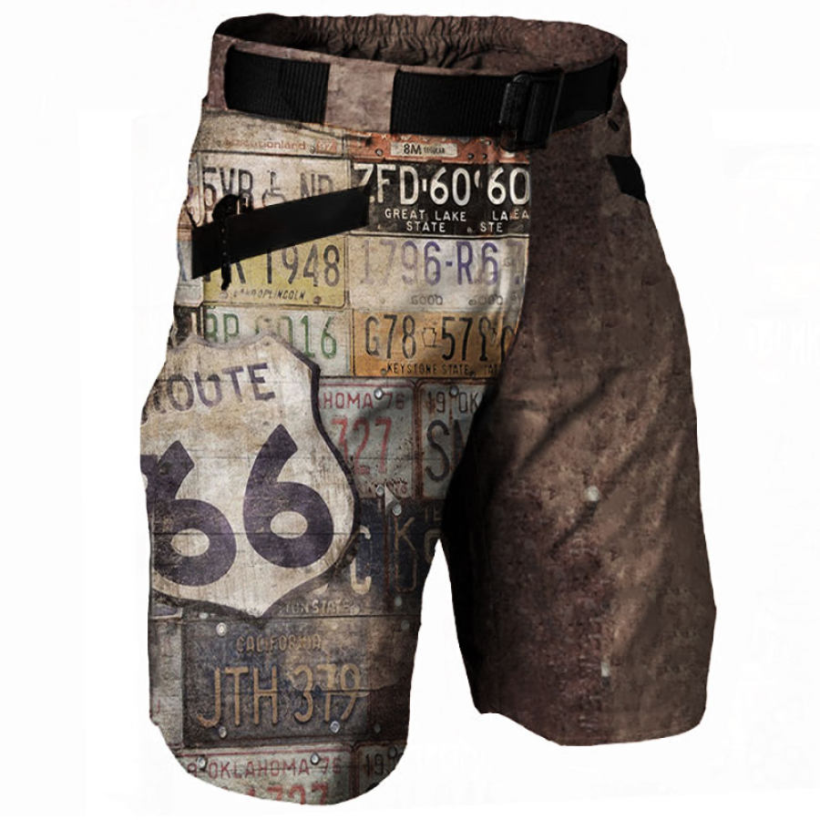 

Men's Outdoor Route66 Print Casual Shorts