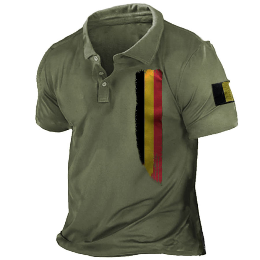 

Men's Outdoor Print Casual Short Sleeve Henley Shirt
