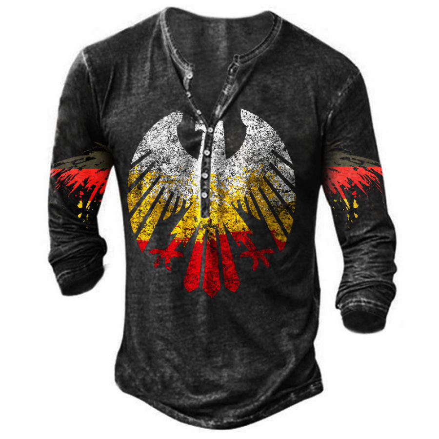 

Men's Outdoor German Eagle Henley Long Sleeve Top