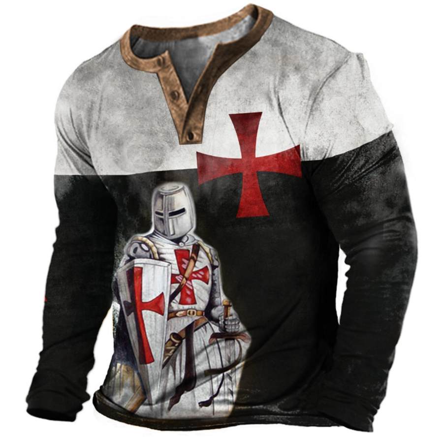 

Men's Outdoor Templar Cross Henley Long Sleeve Top