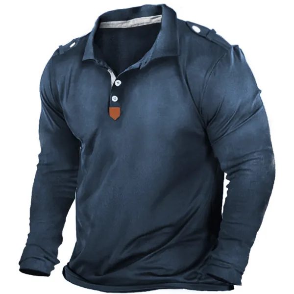 Men's Outdoor Military Tactical Long Sleeve Polo Shirt - Sanhive.com 