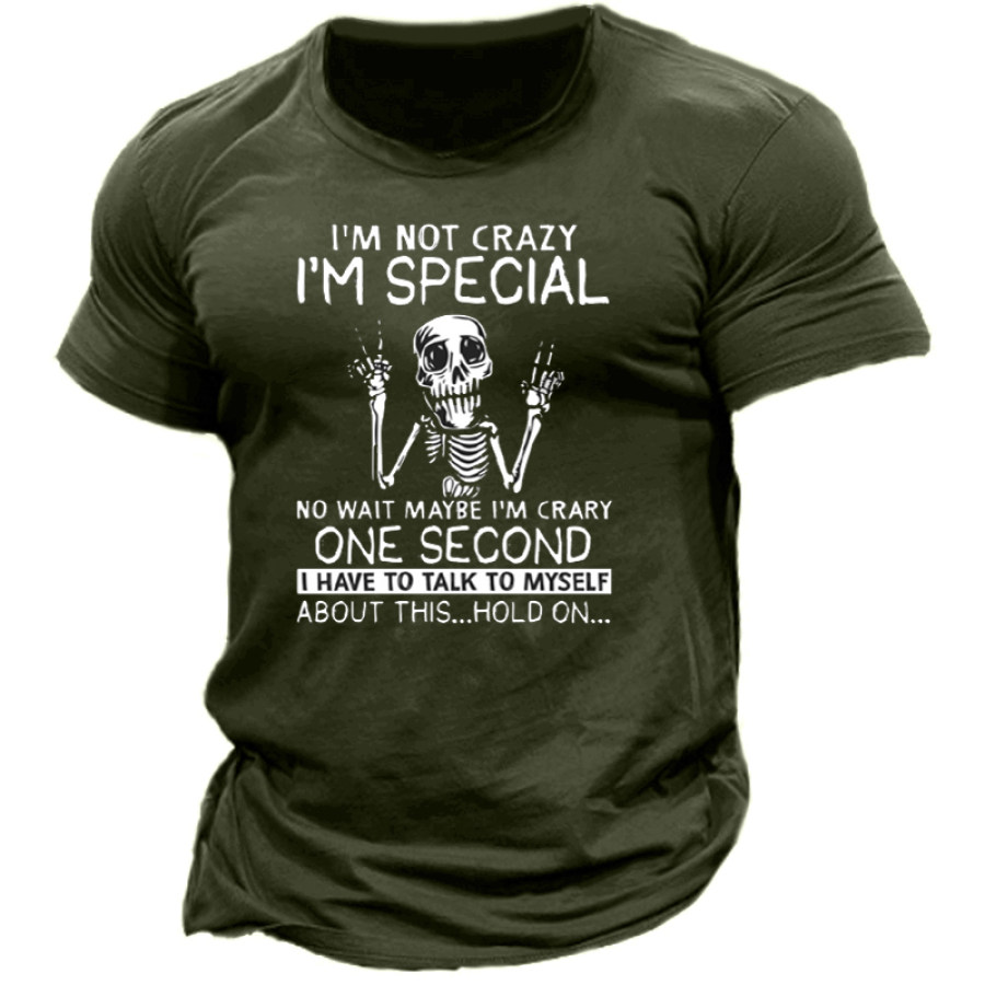 

I'm Not Crazy I'm Special Men's Graphic Print Cotton T-Shirt