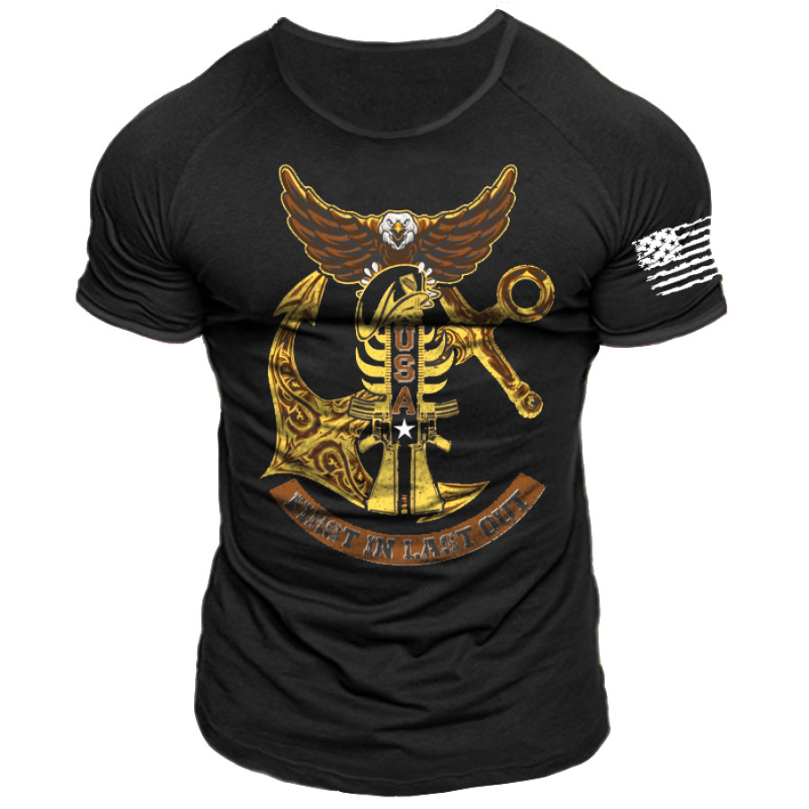 

Men's US Navy Flag Graphic Print T-Shirt