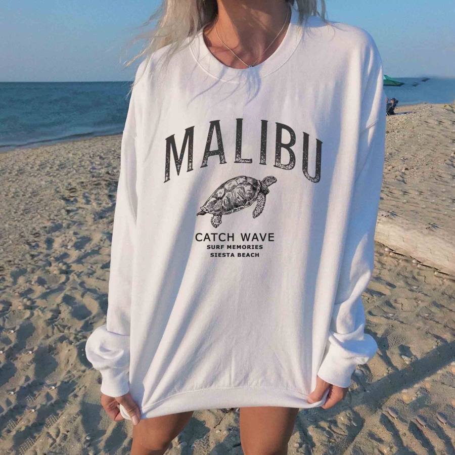 

Women's Malibu Turtle Casual Crewneck Sweatshirt