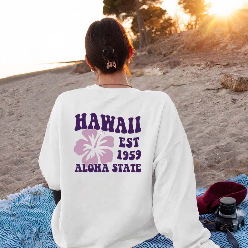 Women's Hawaii Aloha State Chic Casual Crewneck Sweatshirt